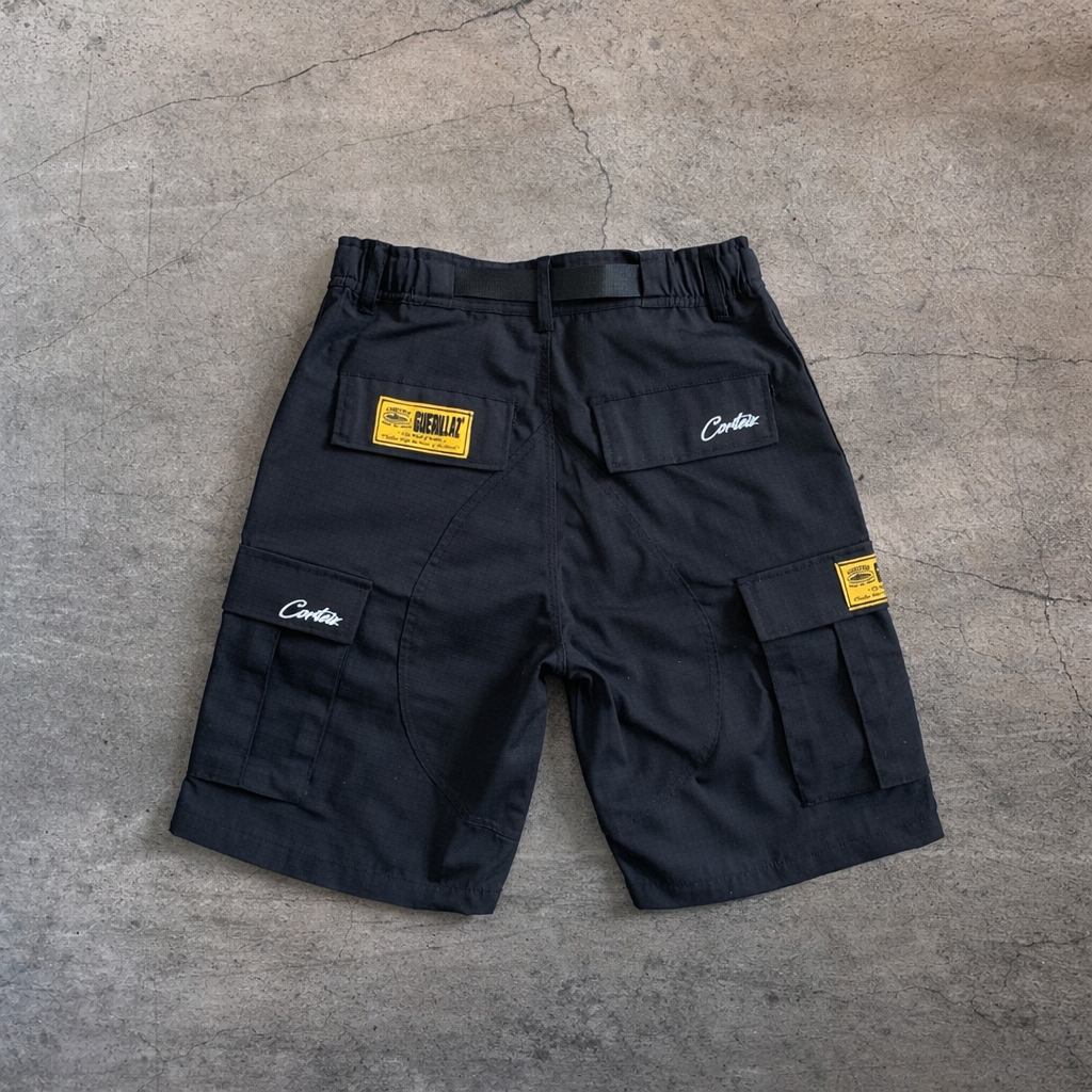 Corteiz Alcatraz Cargo Shorts – Black