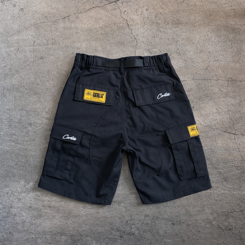 Corteiz Alcatraz Cargo Shorts – Black