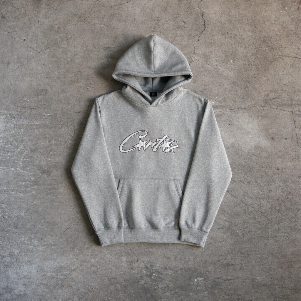 Corteiz Satin Allstarz Hoodie – Grey