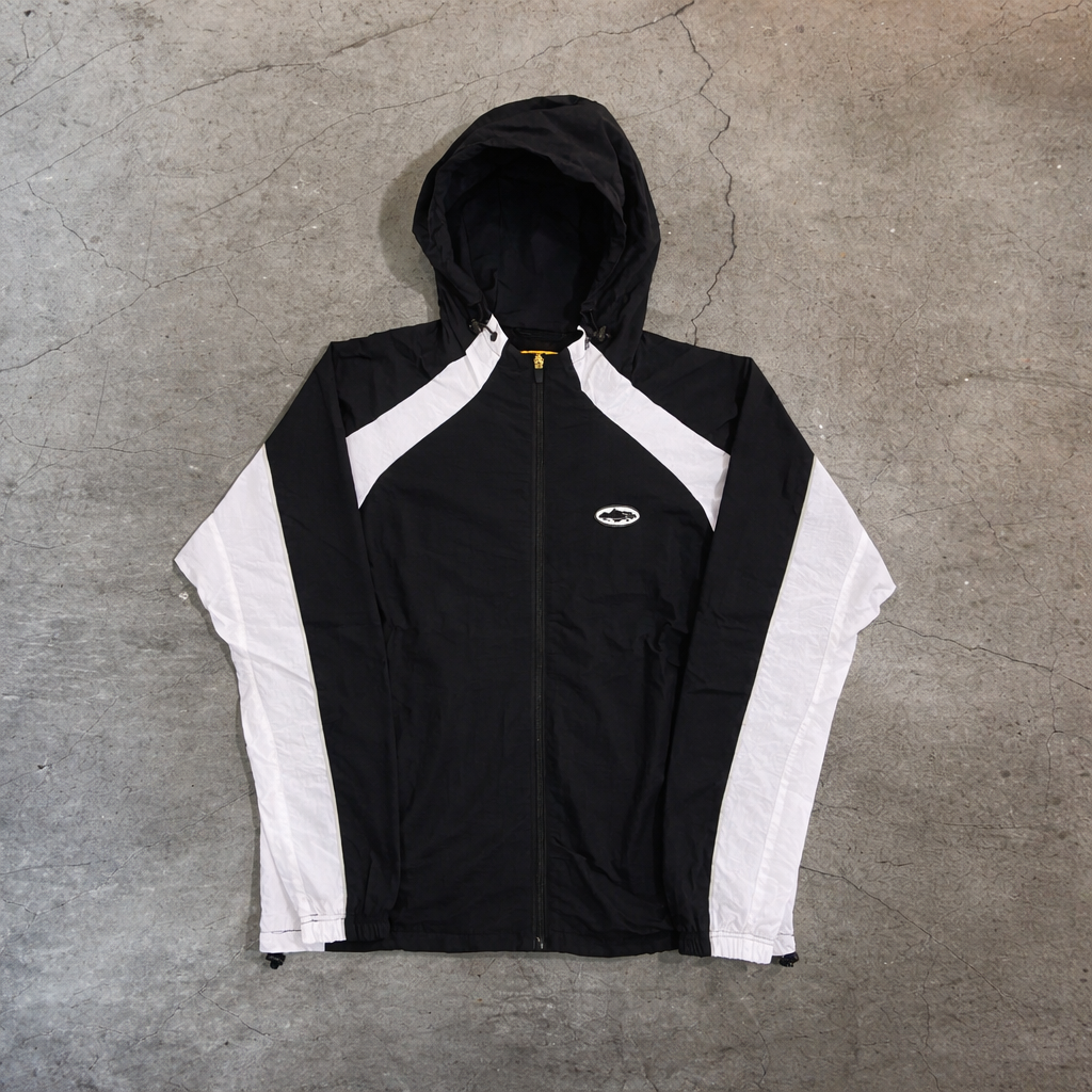Cortiez Lightweight Panel Spring Windbreaker – Black/White
